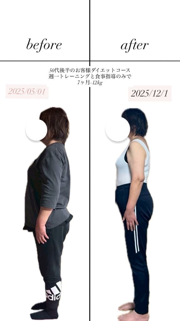 50代後半 ダイエットコース -12kg