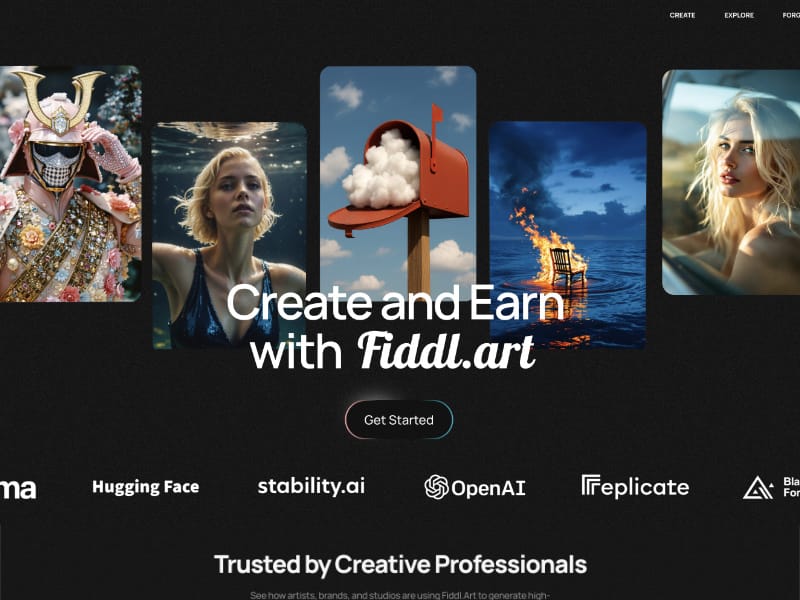 Fiddl.art AI Art Generator Platform Interface