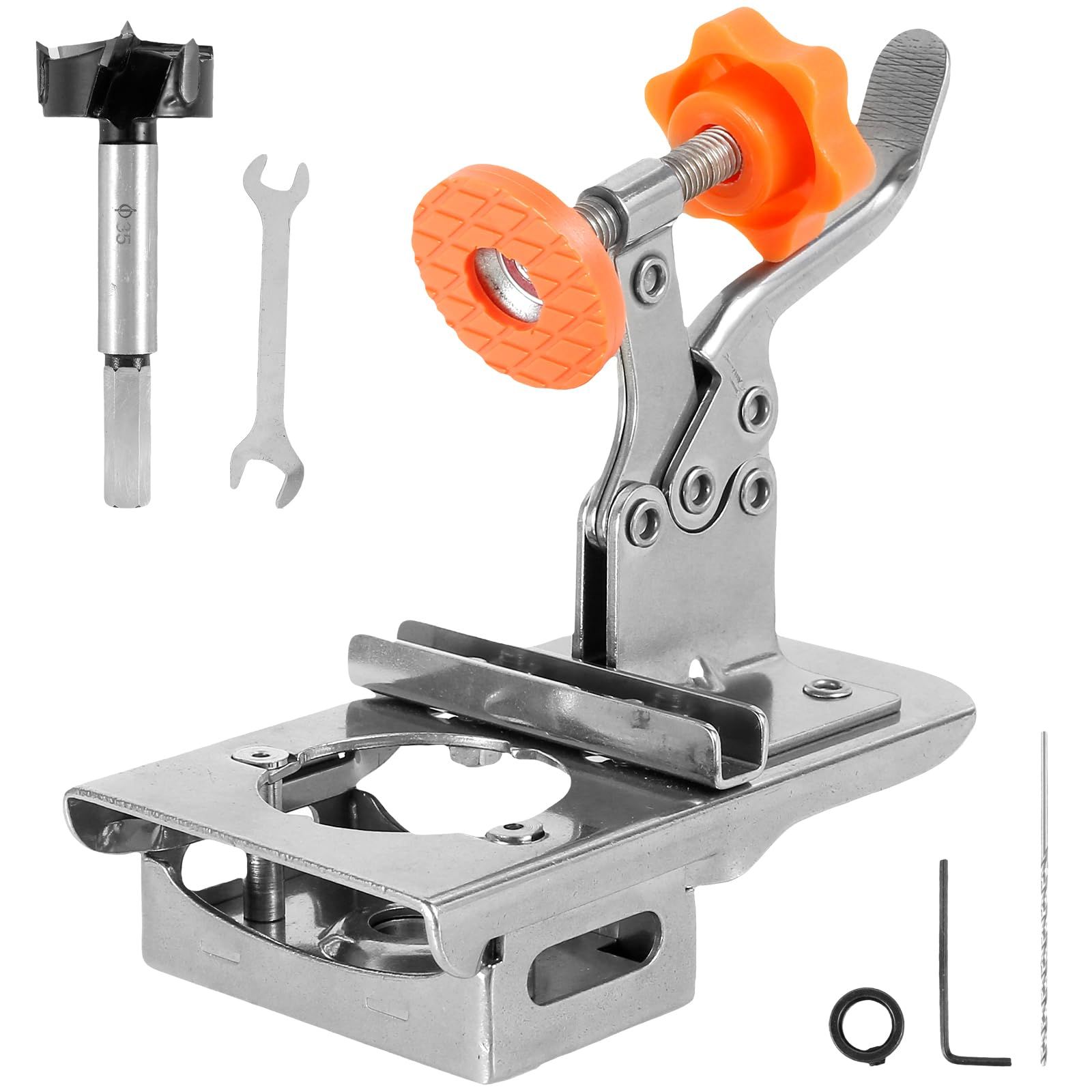 Drilling cabinet door with jig