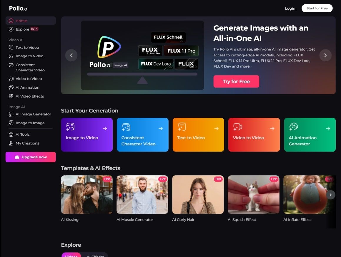 Pollo AI Interface Comparison