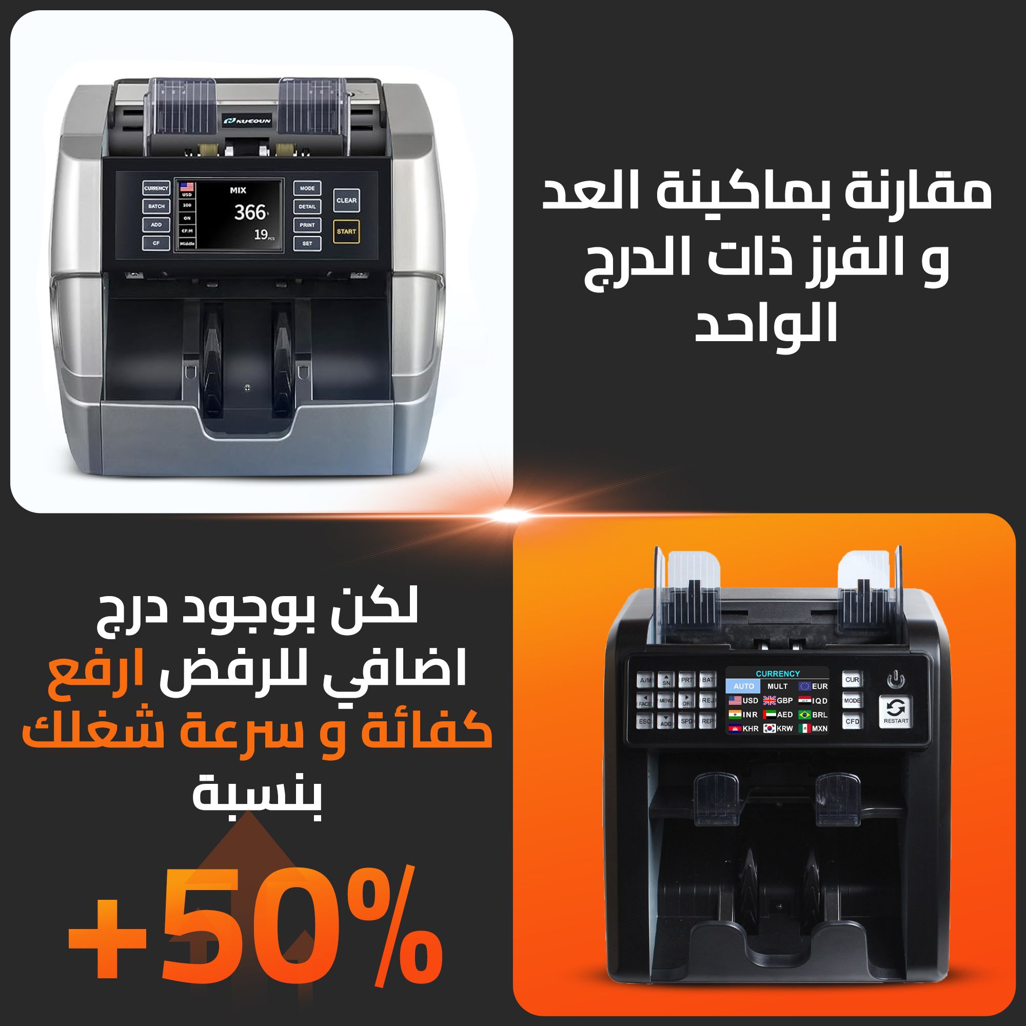 ماكينة عد النقود TBS 1001 من BVS مصر - أفضل ماكينة عد نقود بنكية في مصر 2026