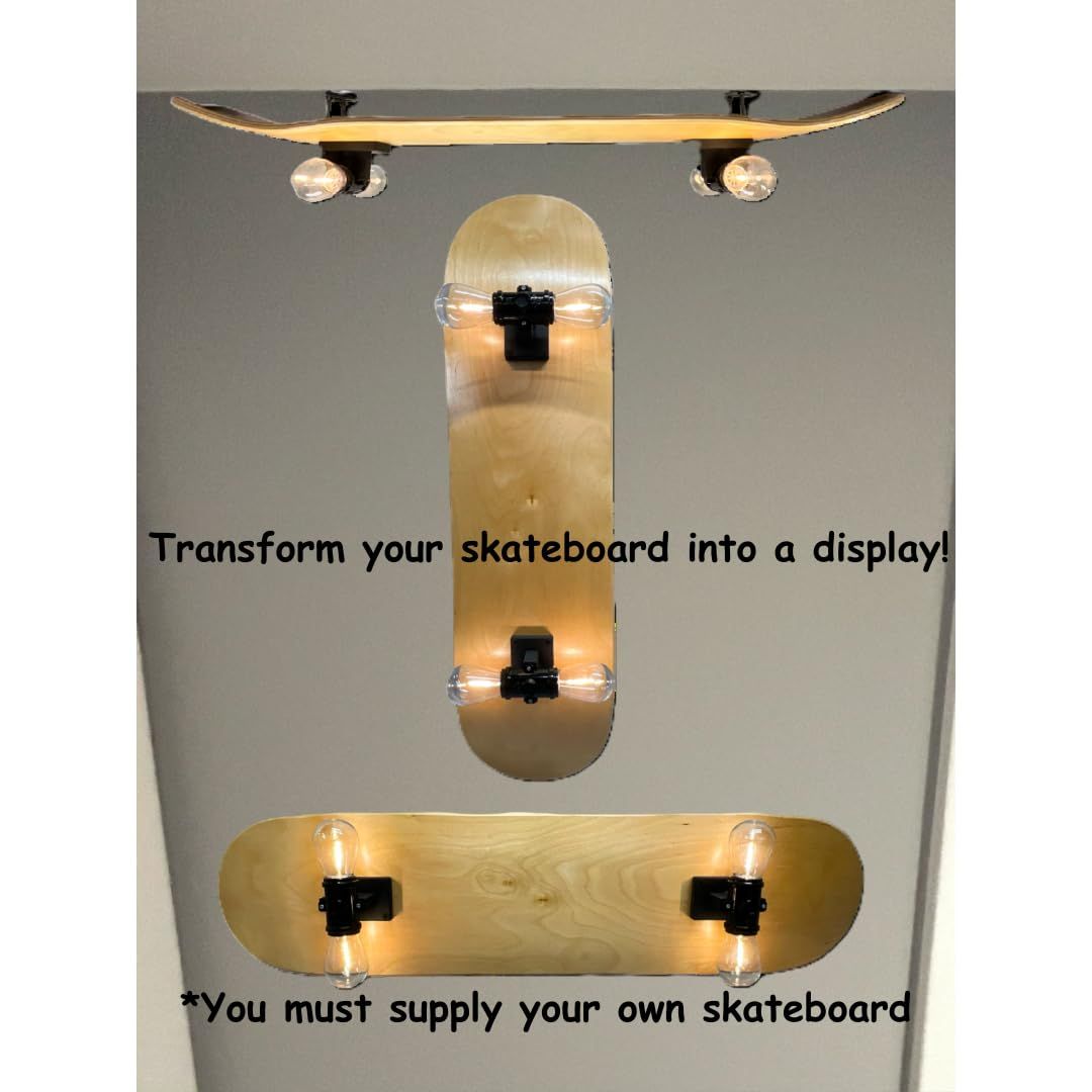 Skateboard wall art with lighting display