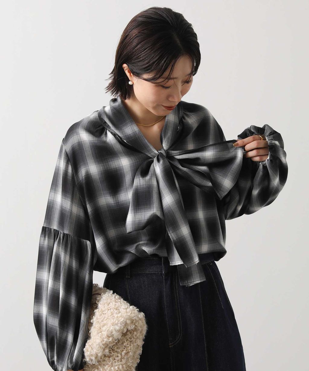 パフスリーブブラウス×ベスト