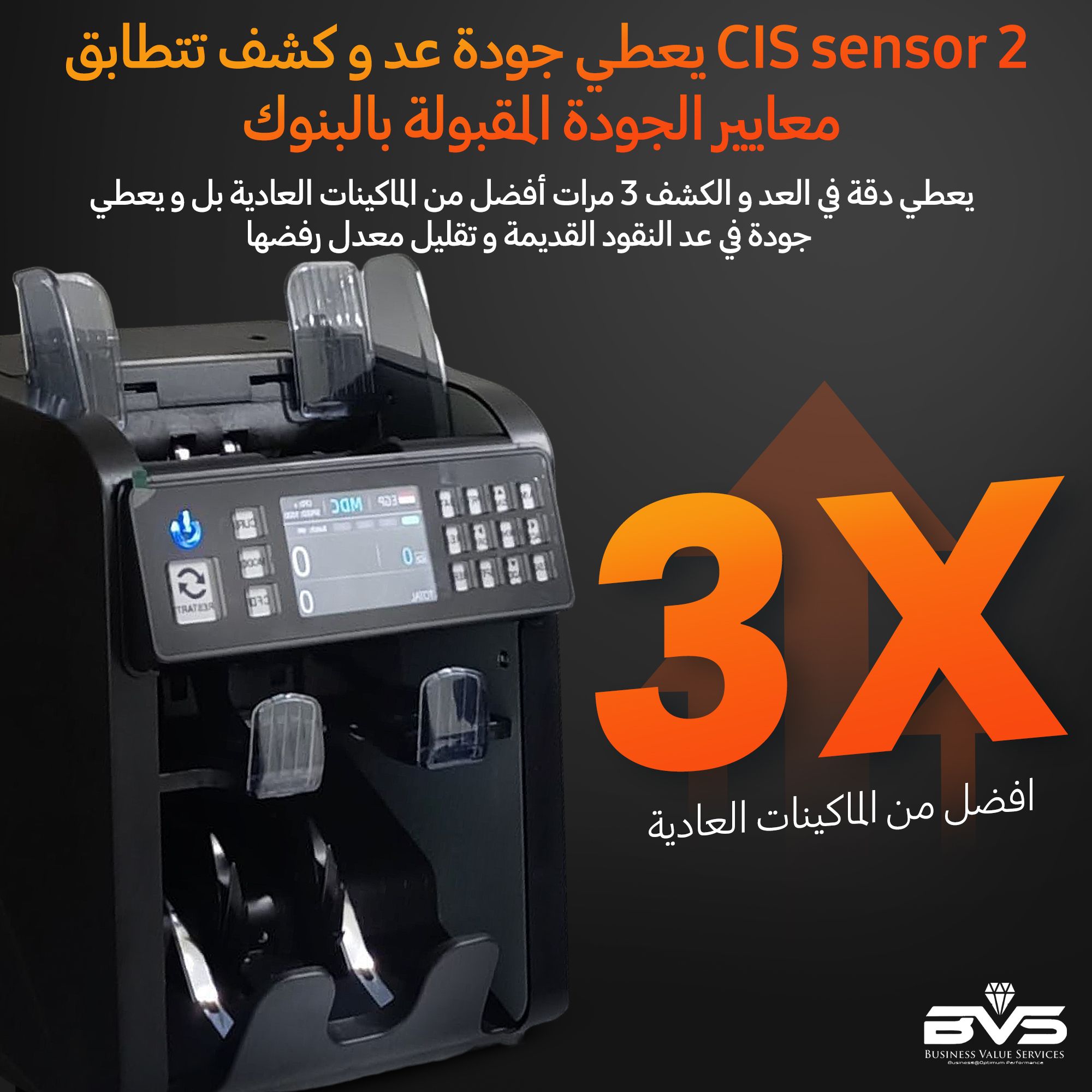 واجهة ماكينة TBS 1001 - شاشة TFT ملونة وأزرار لمس لعد الأوراق النقدية