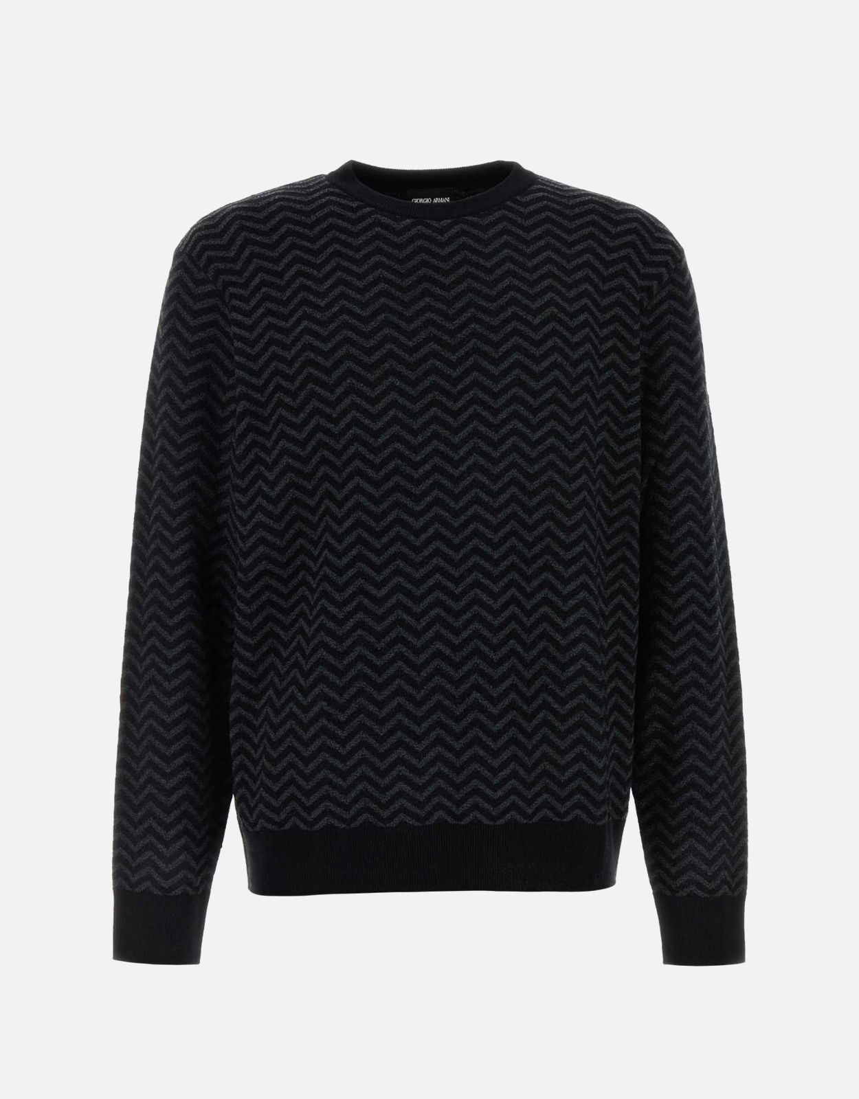 Virgin Wool Chevron Crewneck