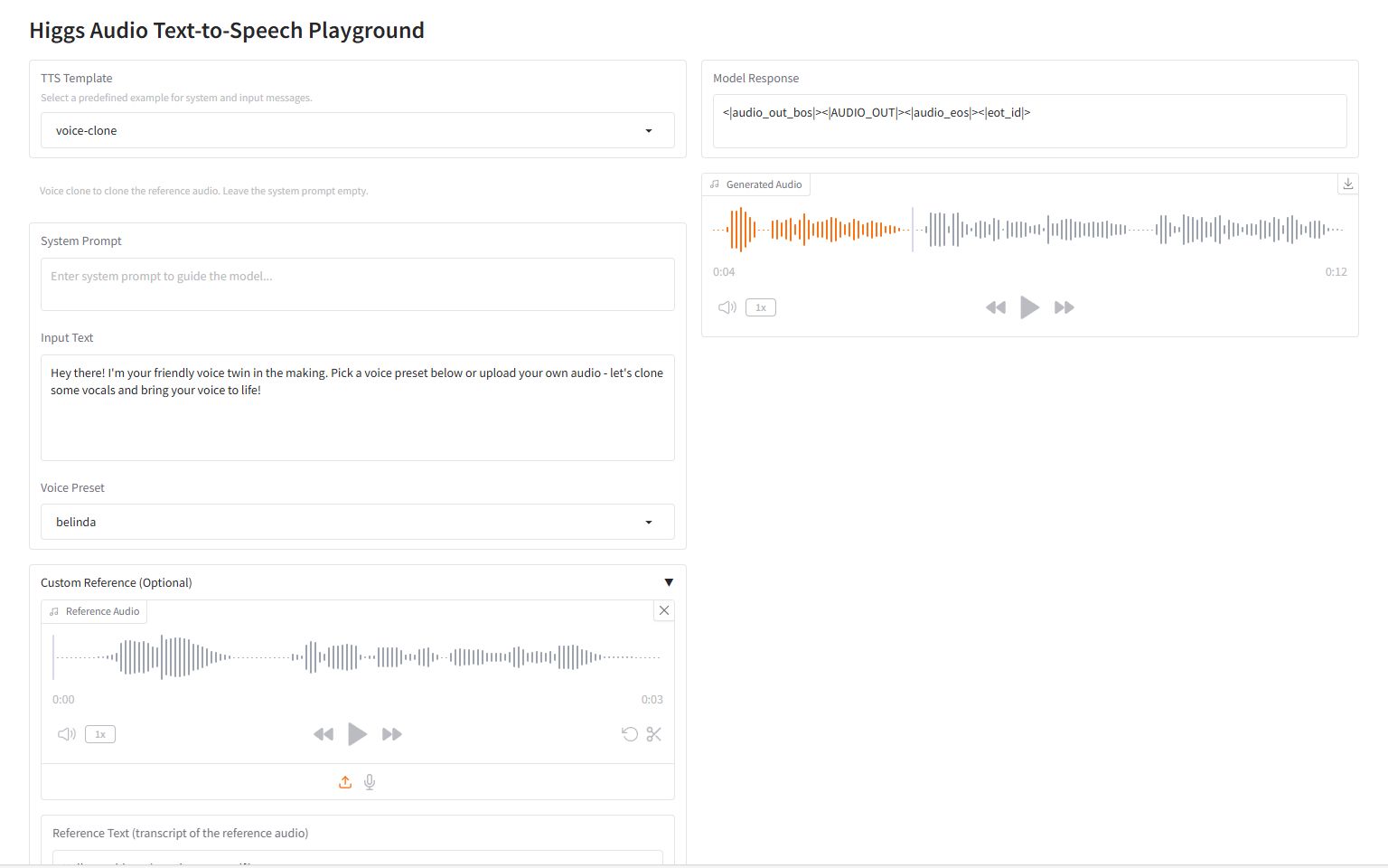 Higgs Audio V2 Performance Benchmark
