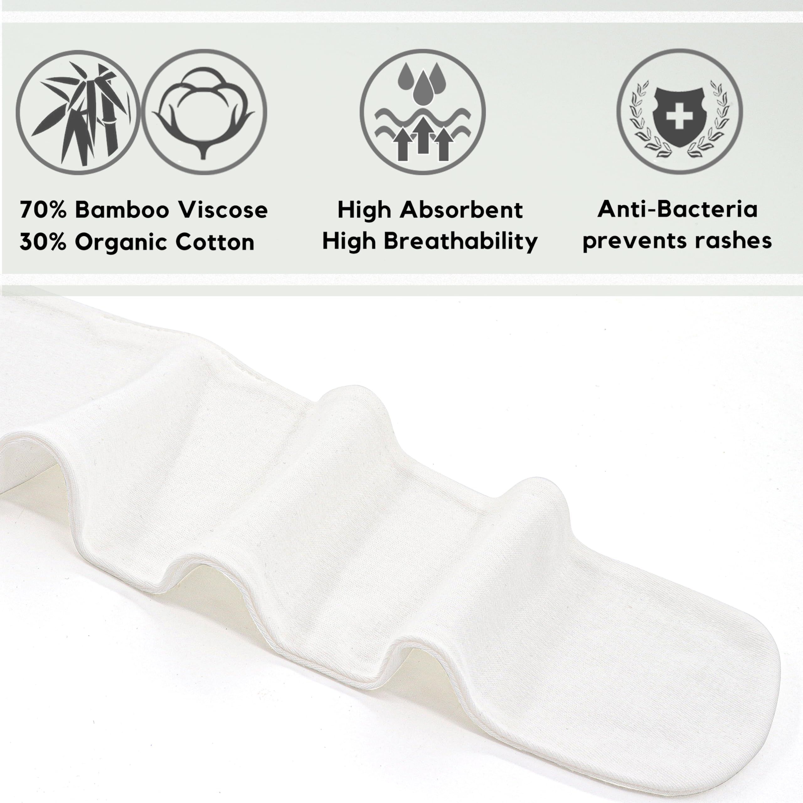 Bamboo and organic cotton tummy liner shown flat for abdominal skin fold use