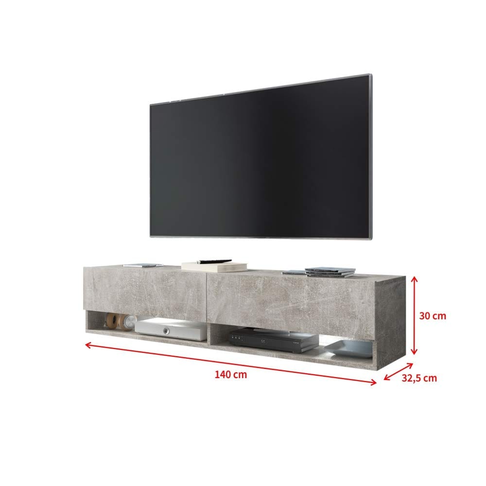Selsey Wander floating TV stand with LED lighting glow effect