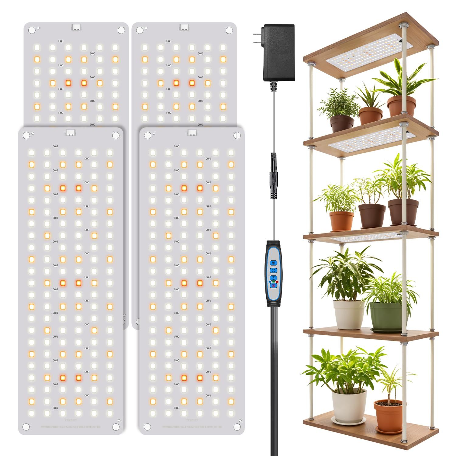 Garpsen 552 LED Grow Light Panel 4 panels full spectrum 6000K seed starting