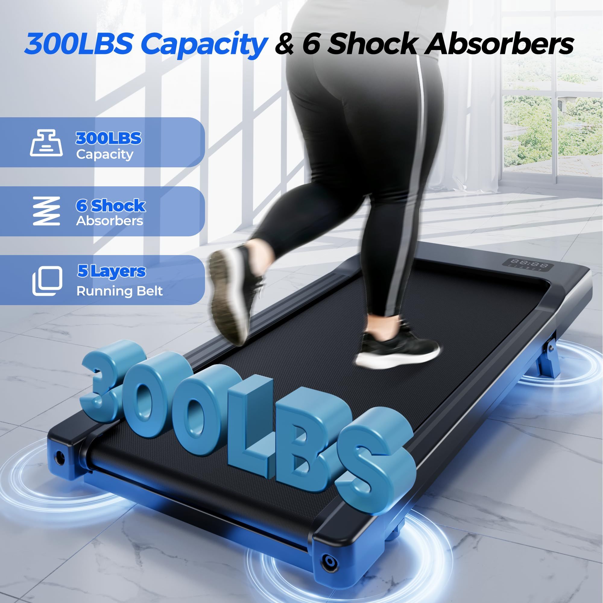 Superun Walking Pad with 6% incline under desk treadmill