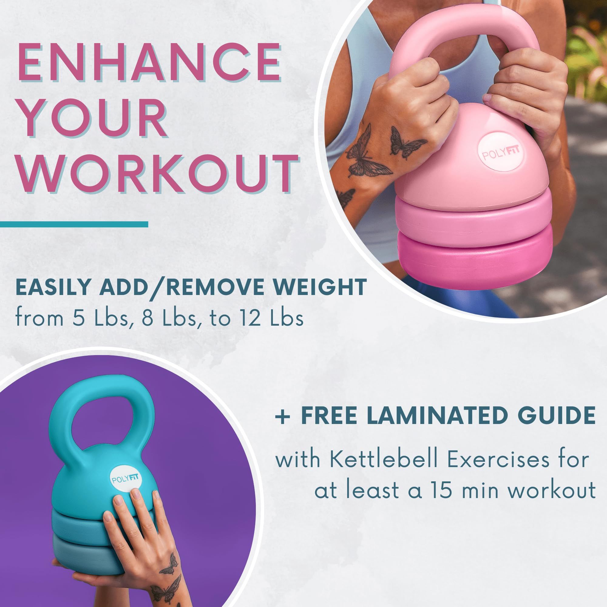 Polyfit 5-12 lb pink kettlebell