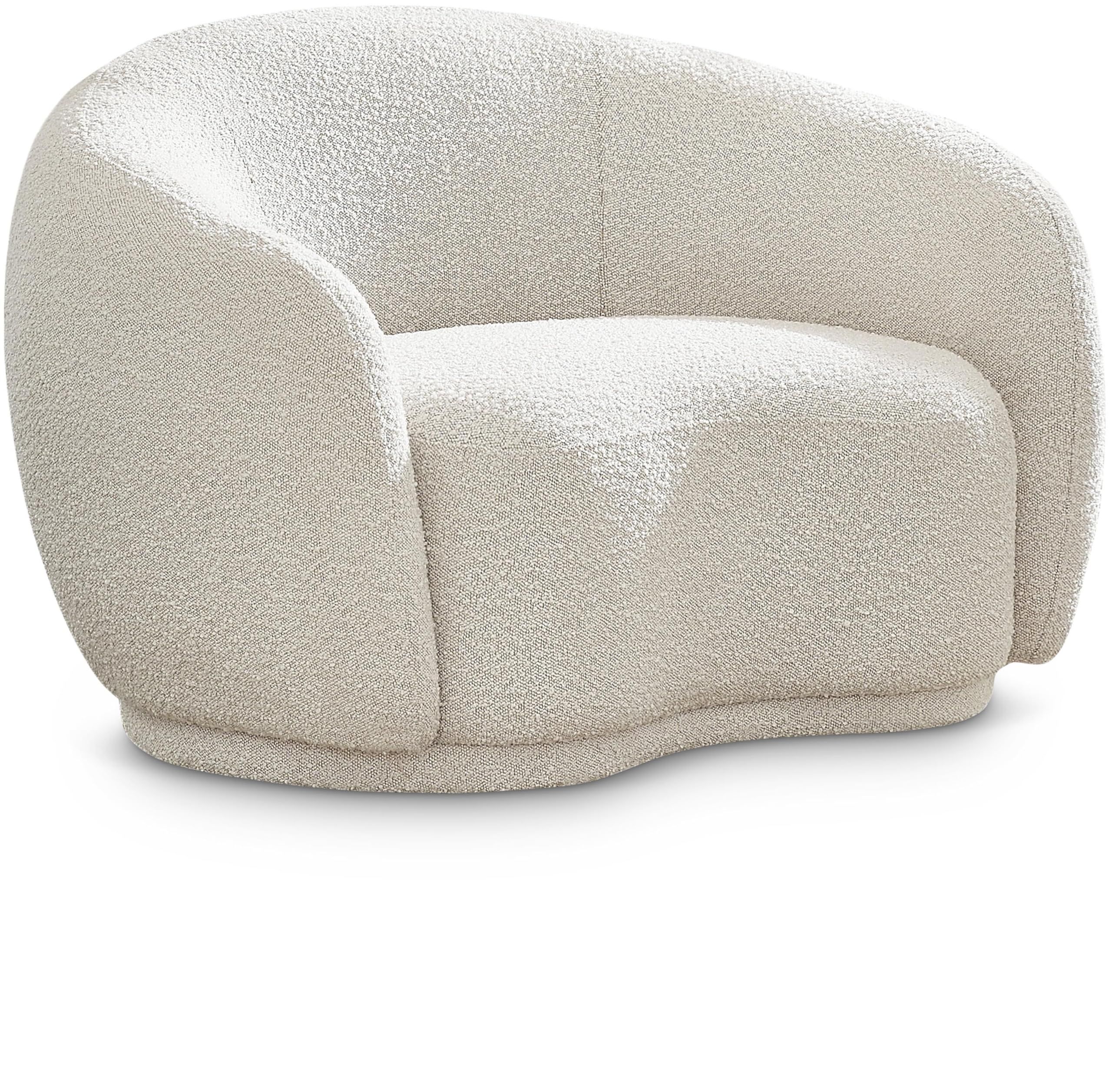 Contemporary curved boucle chair