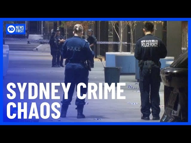 Sydney police investigation crime scene with officers examining evidence