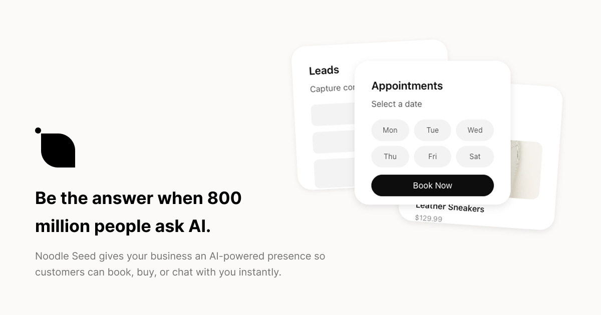 Noodle Seed app configuration interface showing customization options