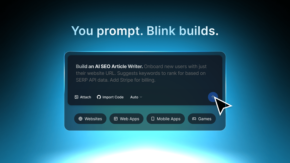 Blink.new AI App Builder Interface