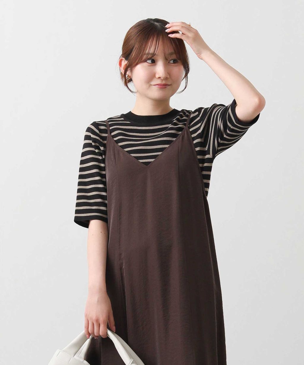 骨格ストレート ブラウンワンピース詳細2