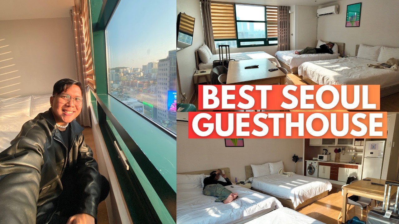 Budget hostel accommodation interior with bunk beds in Seoul