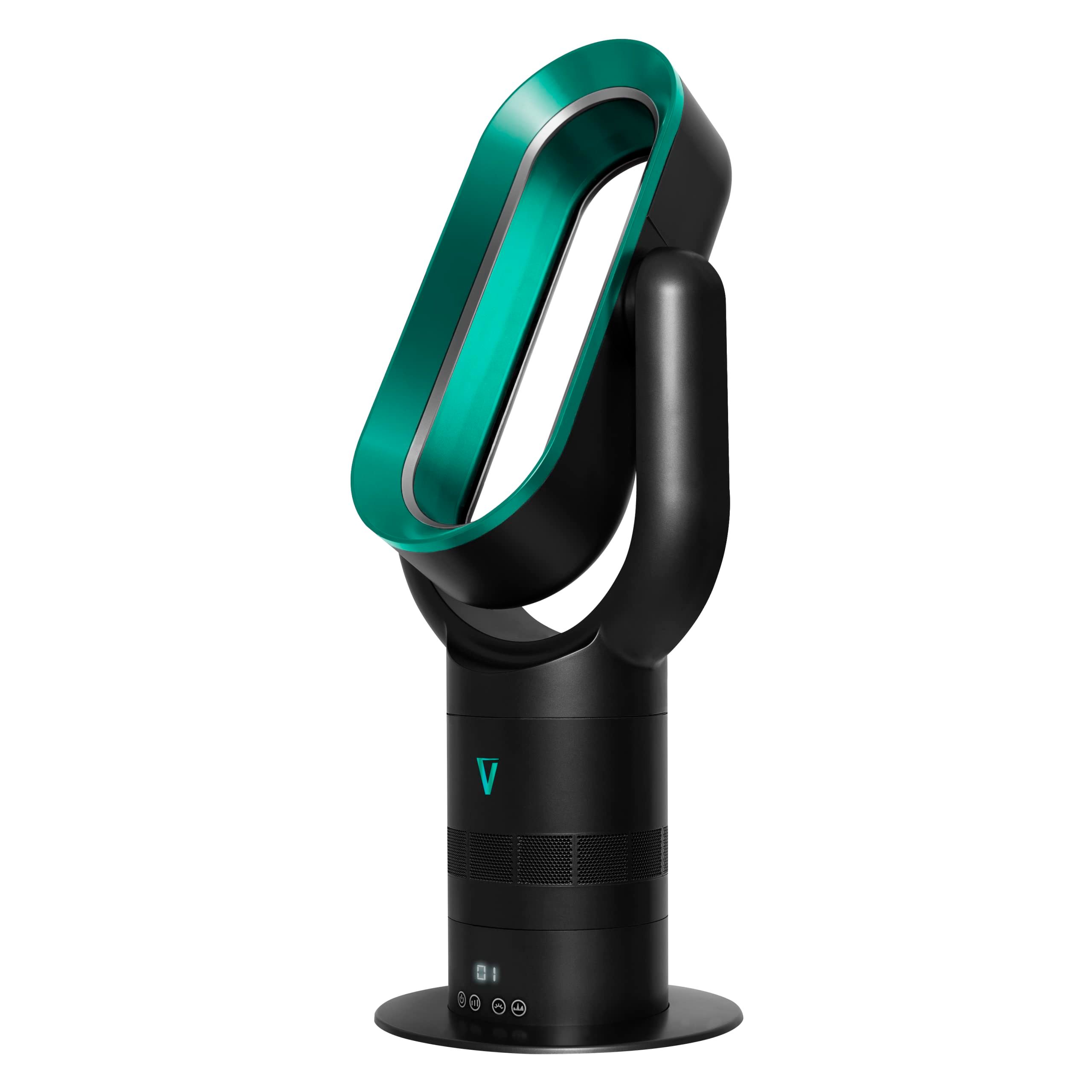 Vortex Air Pro Plus Bladeless Fan in turquoise color showing sleek modern design