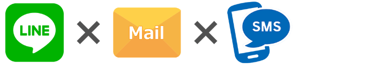 LINE・メール・SMSのクロス配信（イメージ）