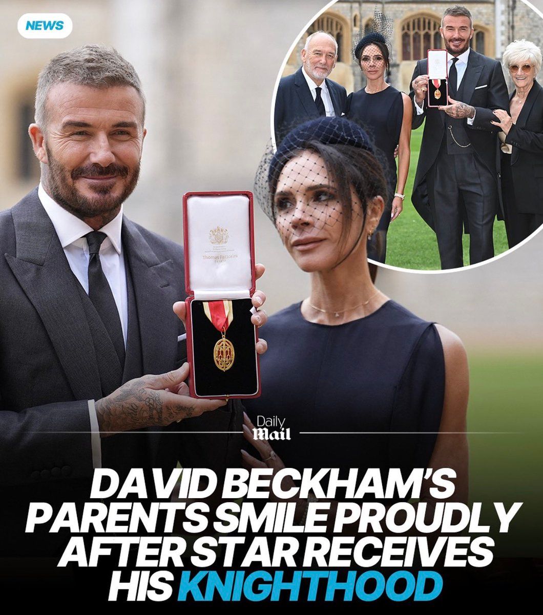 Sir David Beckham celebrates historic knighthood ceremony
