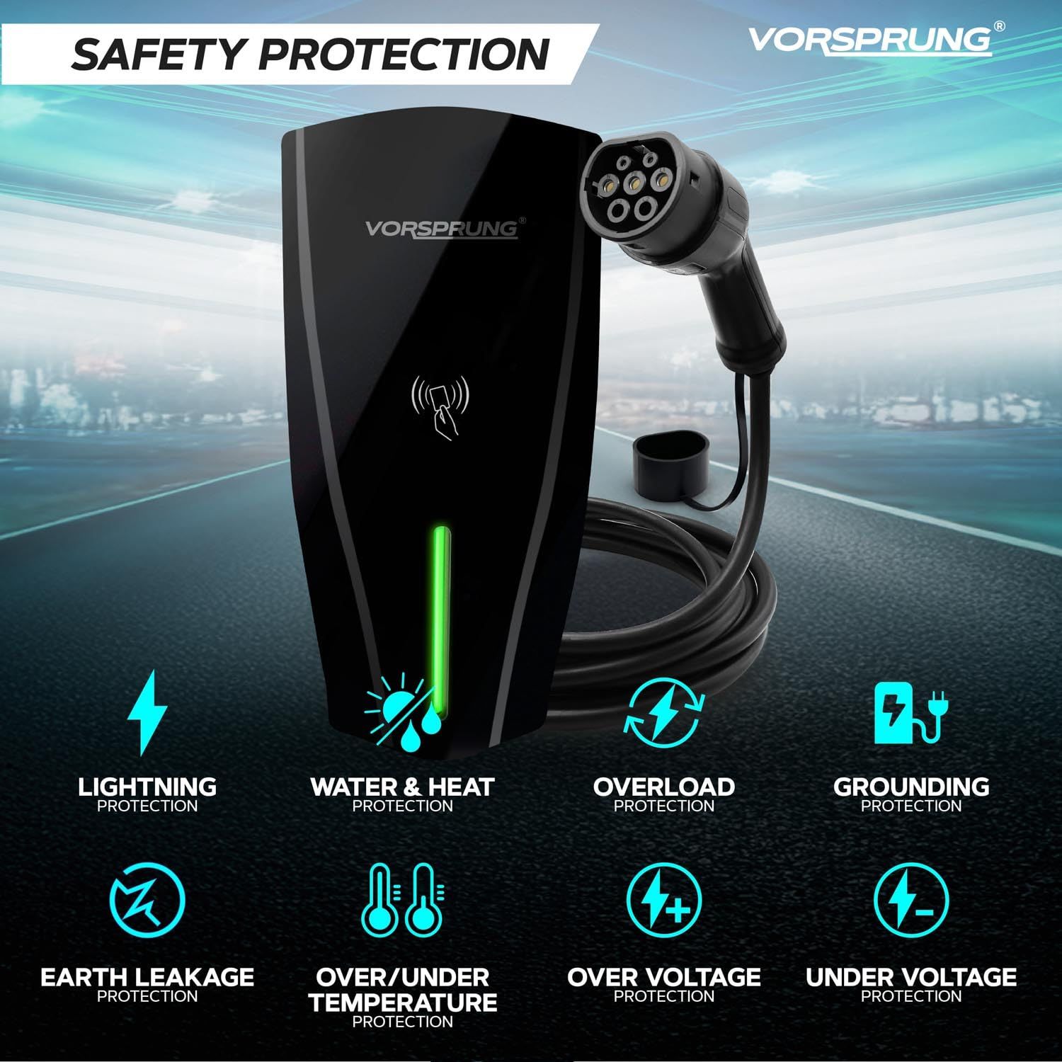 Vorsprung Alpha EV charger cable and plug detail