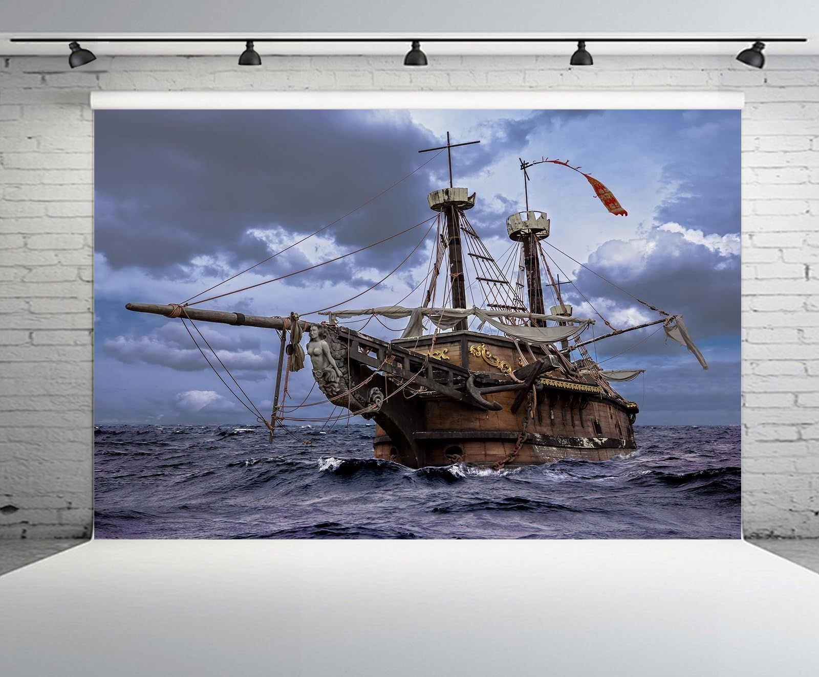Pirate Ship Backdrop Ocean Waves