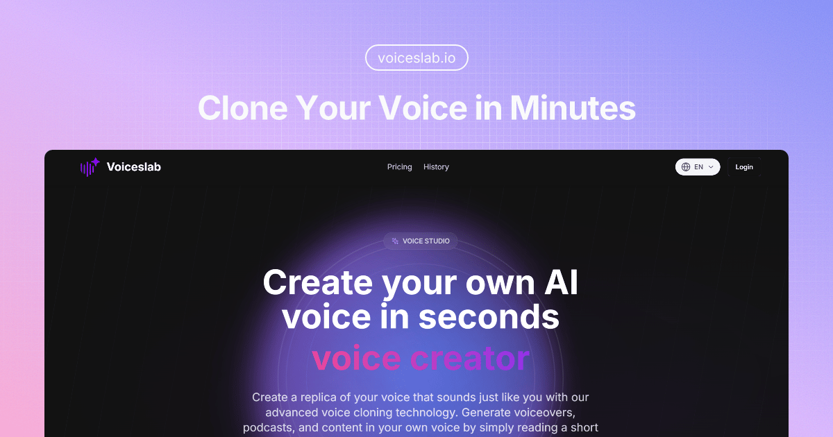 Voiceslab AI voice cloning platform interface