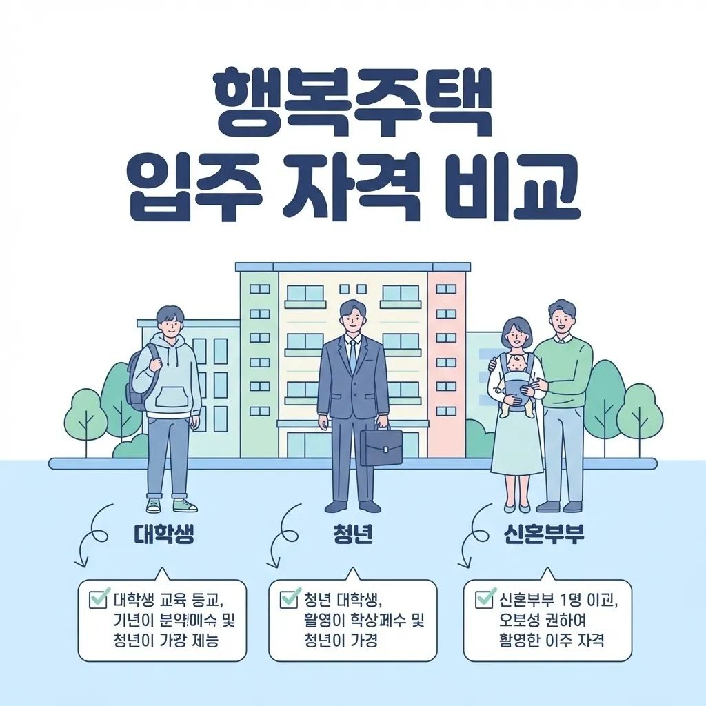 행복주택 입주 자격 비교