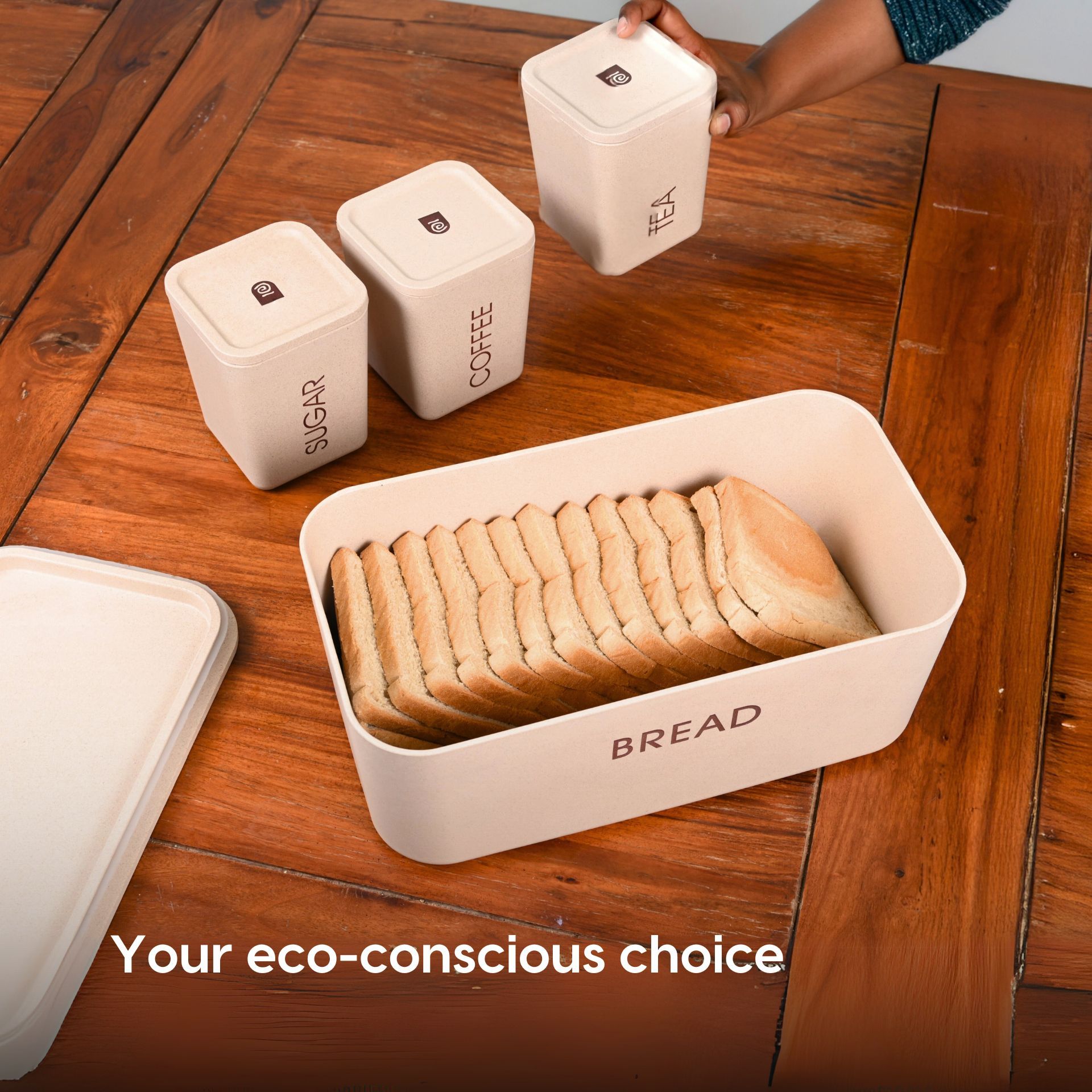 Kitchen Storage Jars & Bread Box Set