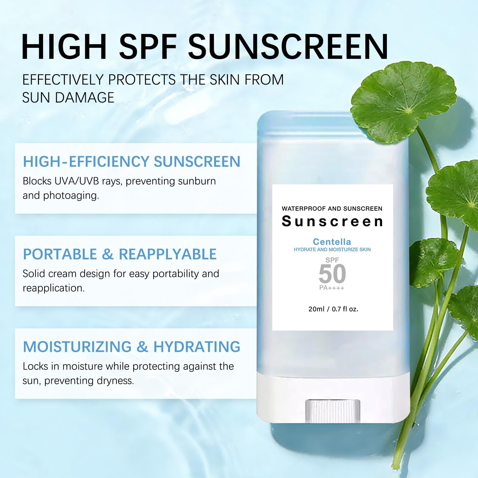 Korean sunscreen stick being applied to cheeks over makeup outdoors for SPF reapplication