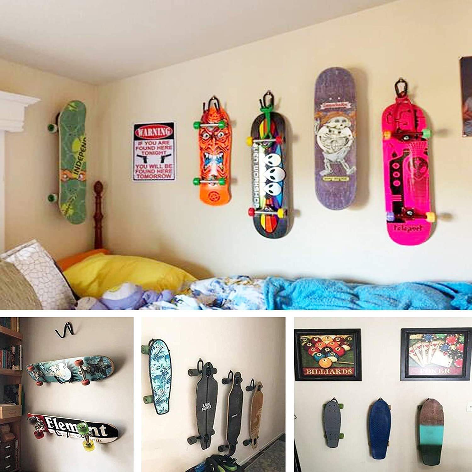 Professional skateboard art wall display in modern gallery setting