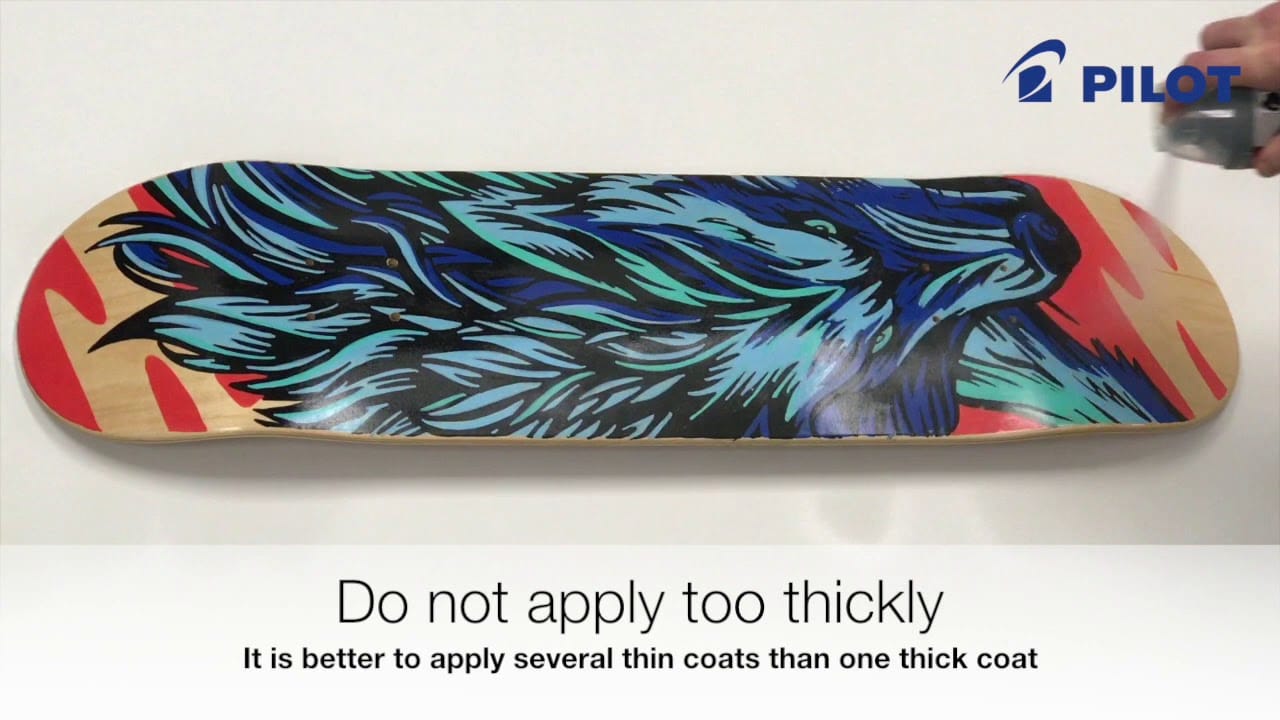 Polyurethane clear coat skateboard deck protection horizontal