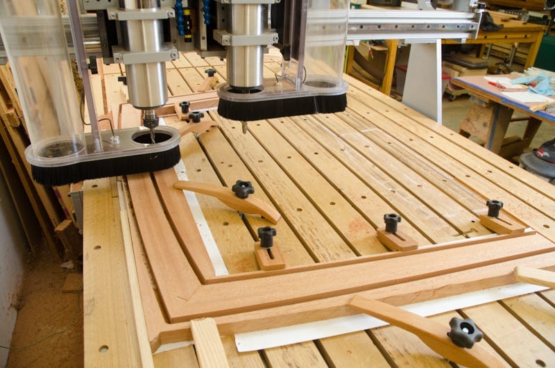 CNC router cutting wood