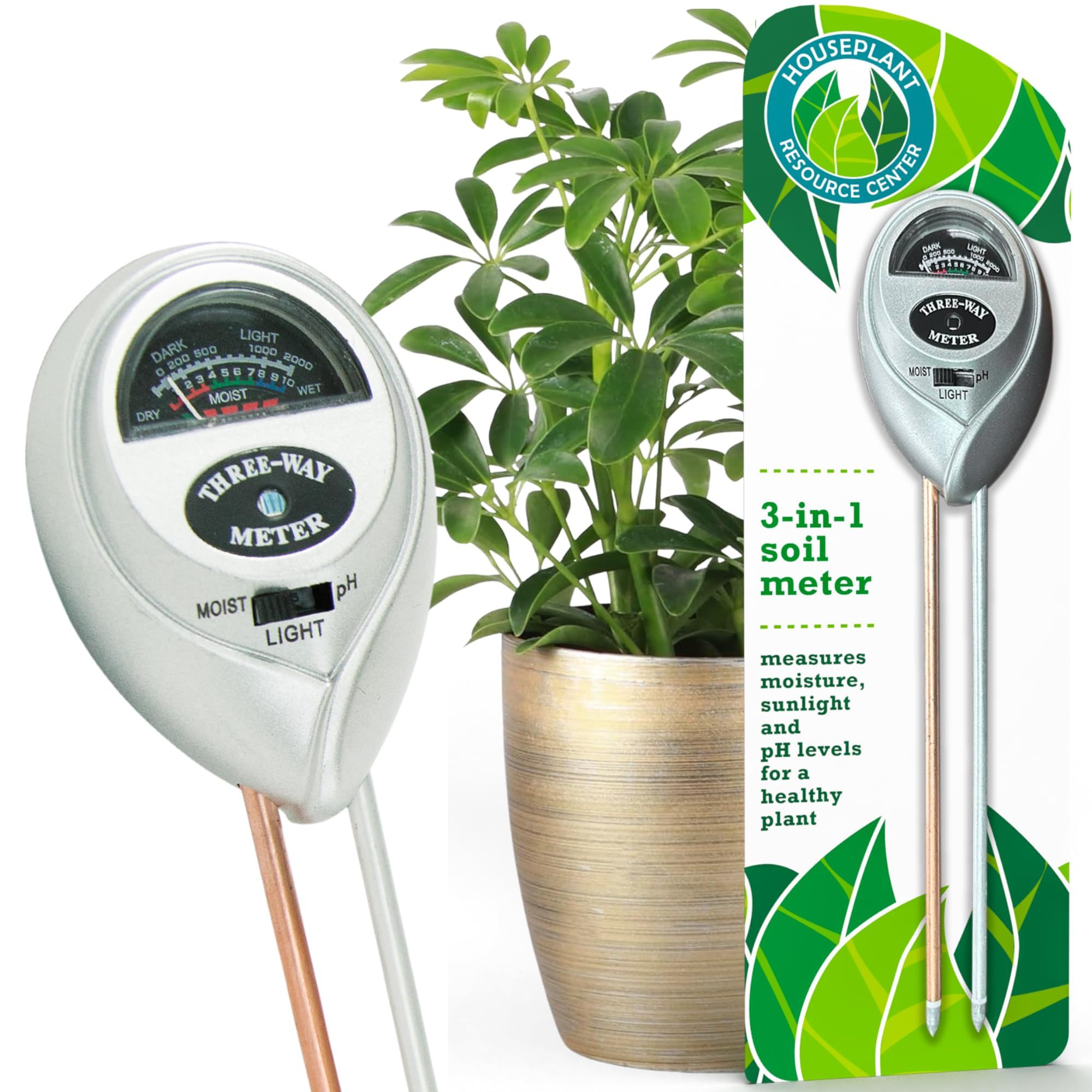 Soil pH testing meter for houseplants