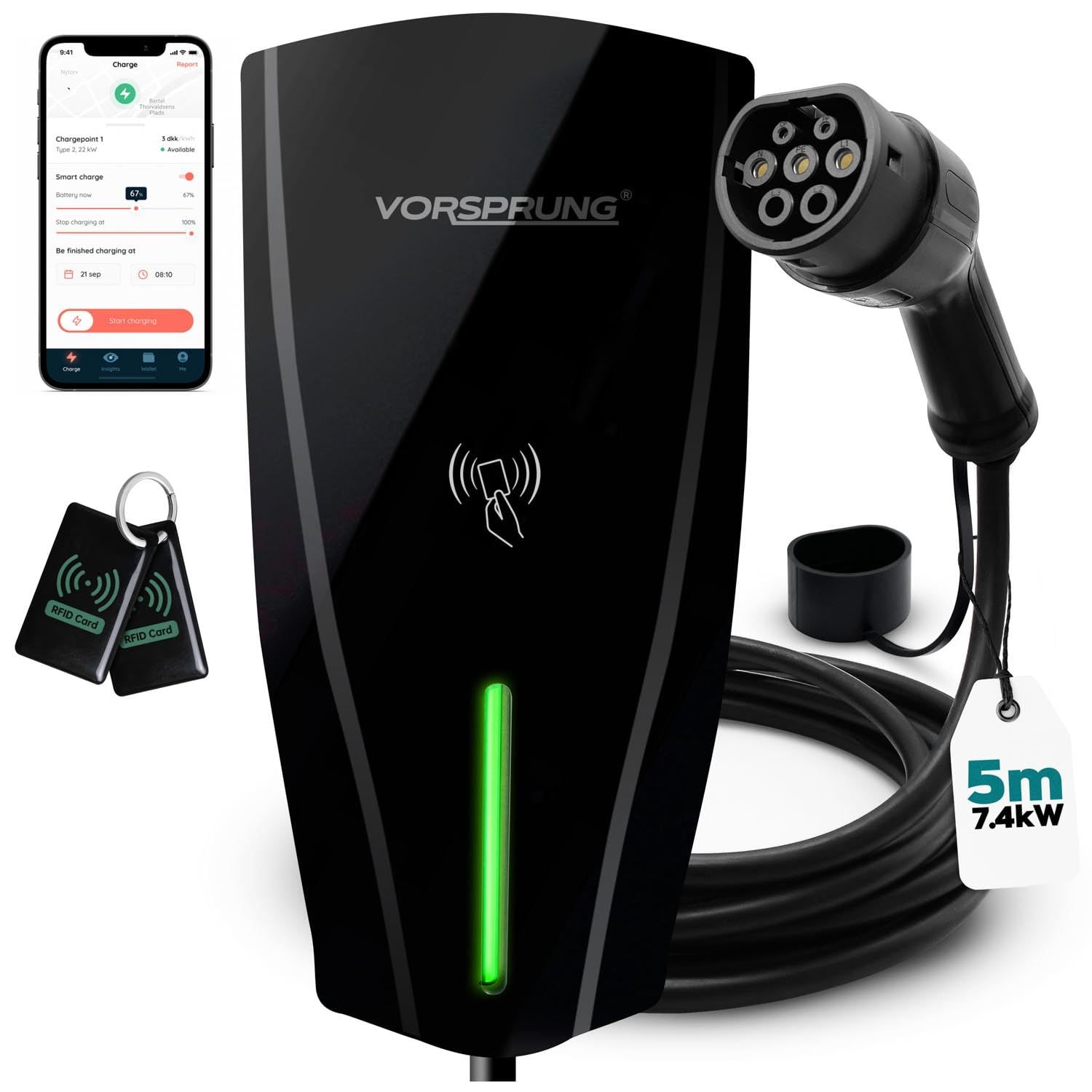 VORSPRUNG Alpha Smart EV Charger 7kW mounted on a wall