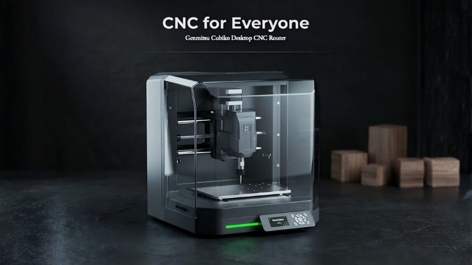 Genmitsu Cubiko CNC close-up view of the work area and spindle