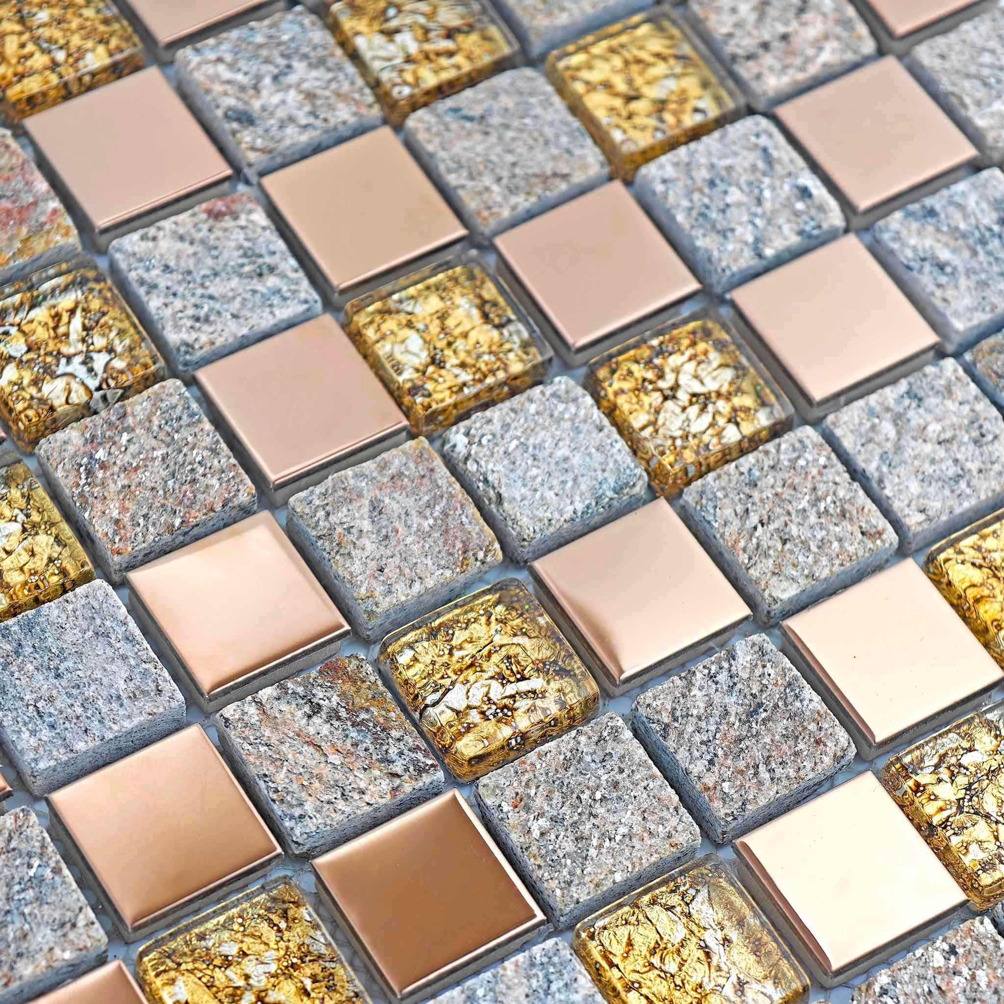 Rose gold glass mosaic